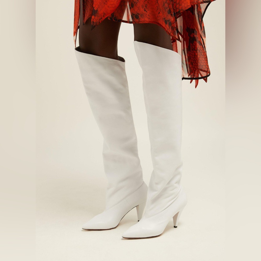 Givenchy White slouchy over knee-High Boots. Sz 39